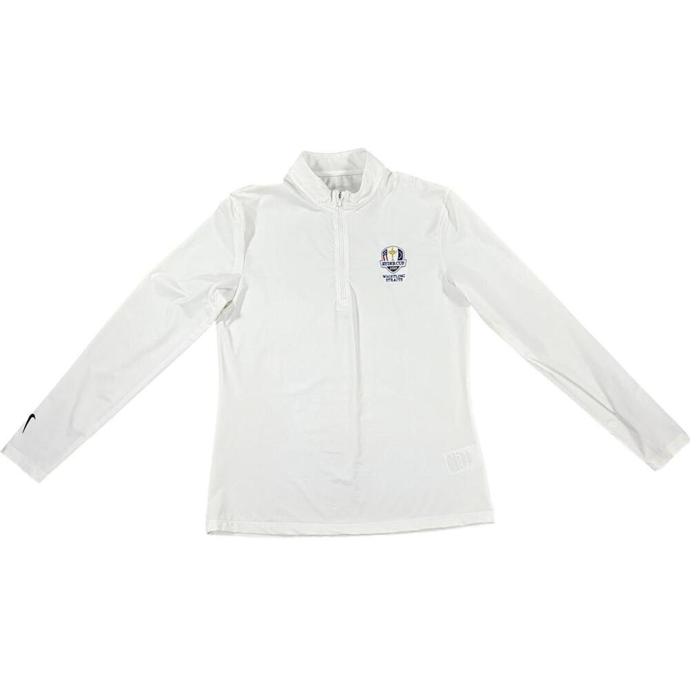Nike Ryder Cup 2020 Whistling Straits 1/4 Zip Pullover Ivory White W Size M - Picture 5 of 12